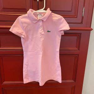 Girls Size 6 Pink Lacoste Polo Style Cotton Dress